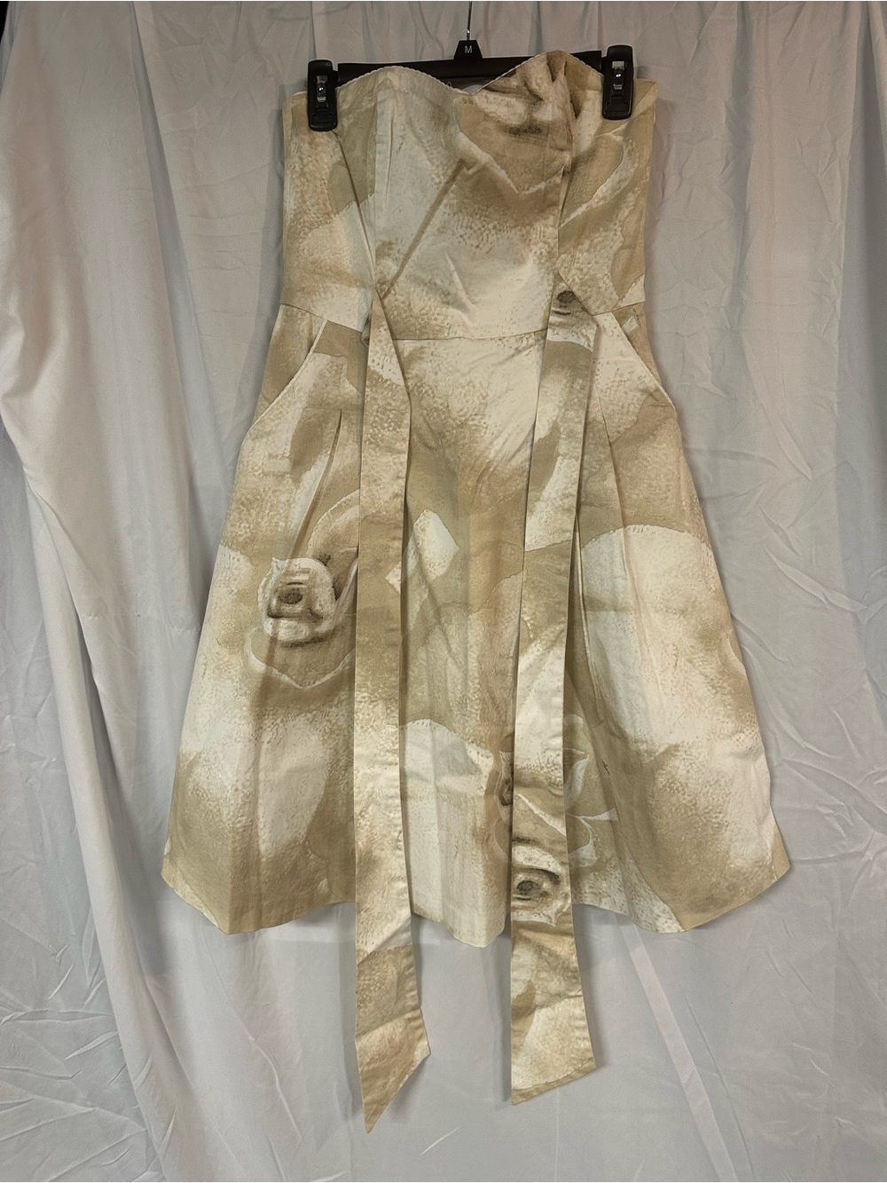 White House Black Market Champagne Strapless Dress